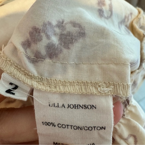 Ulla Johnson Josefina Ruched Floral Print V-Neck Dress | Size 2 / S - Picture 9 of 11
